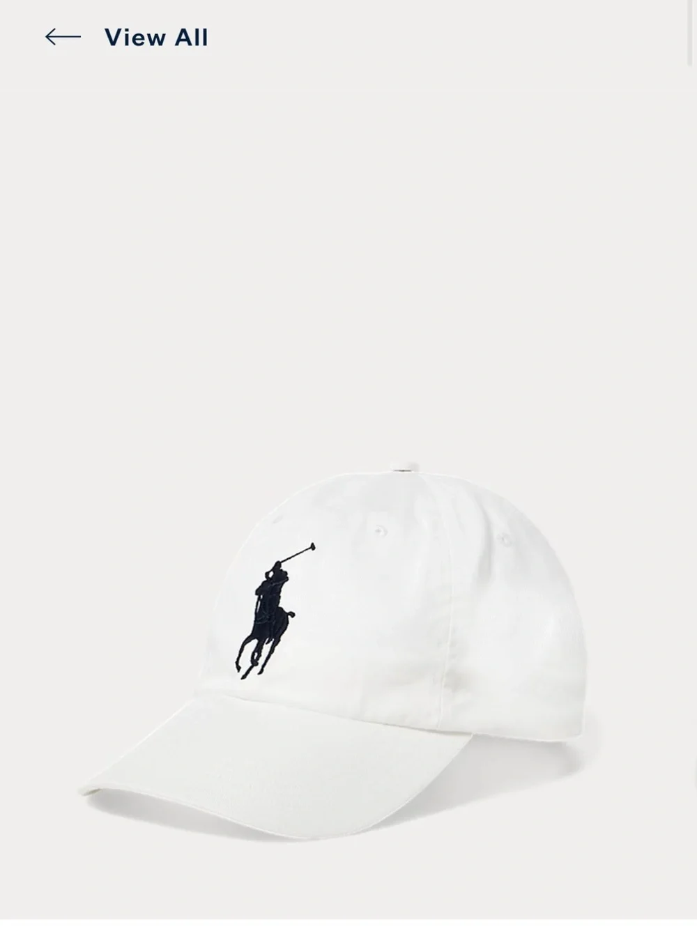 Polo by Ralph Lauren White Baseball Cap with Navy Logo